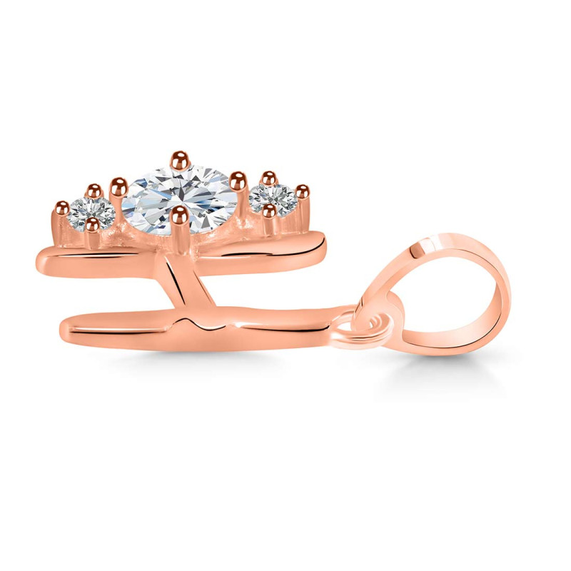 Cubic Zirconia Alphabet H Pendant CUZ-RDA-60.
