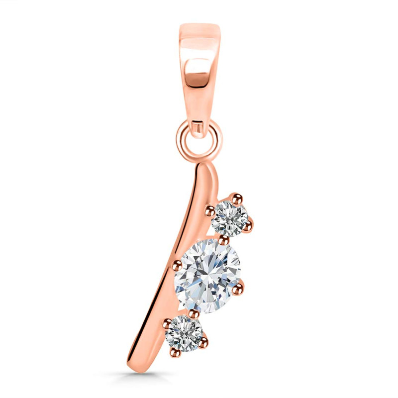 Cubic Zirconia Alphabet I Pendant CUZ-RDA-61.