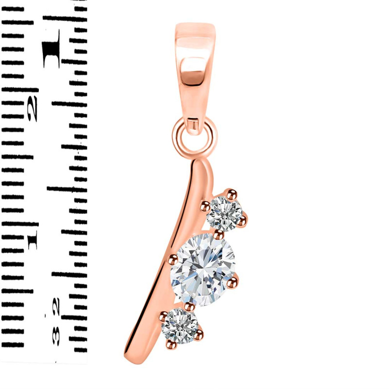 Cubic Zirconia Alphabet I Pendant CUZ-RDA-61.