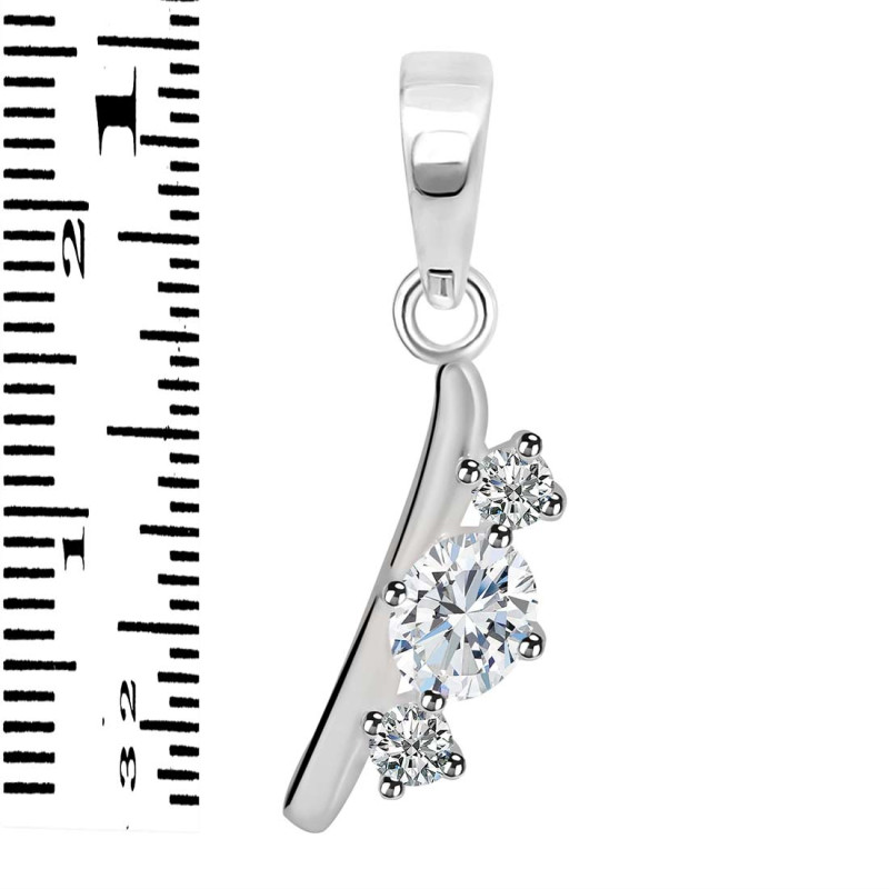 Cubic Zirconia Alphabet I Pendant CUZ-RDA-61.