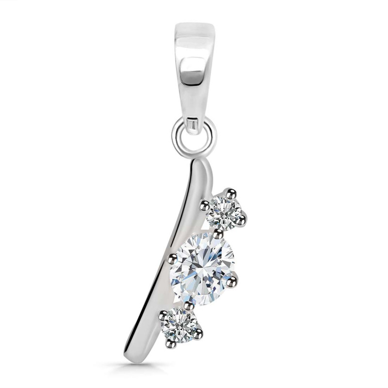 Cubic Zirconia Alphabet I Pendant CUZ-RDA-61.
