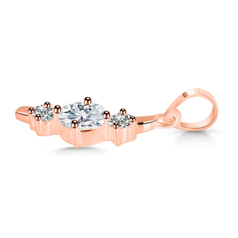 Cubic Zirconia Alphabet I Pendant CUZ-RDA-61.