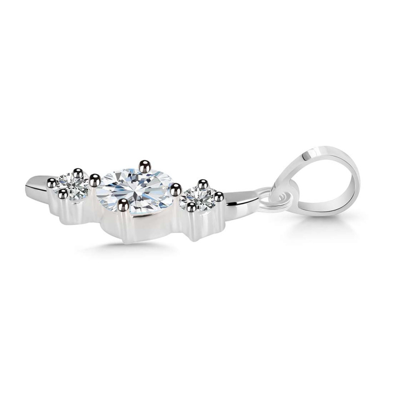 Cubic Zirconia Alphabet I Pendant