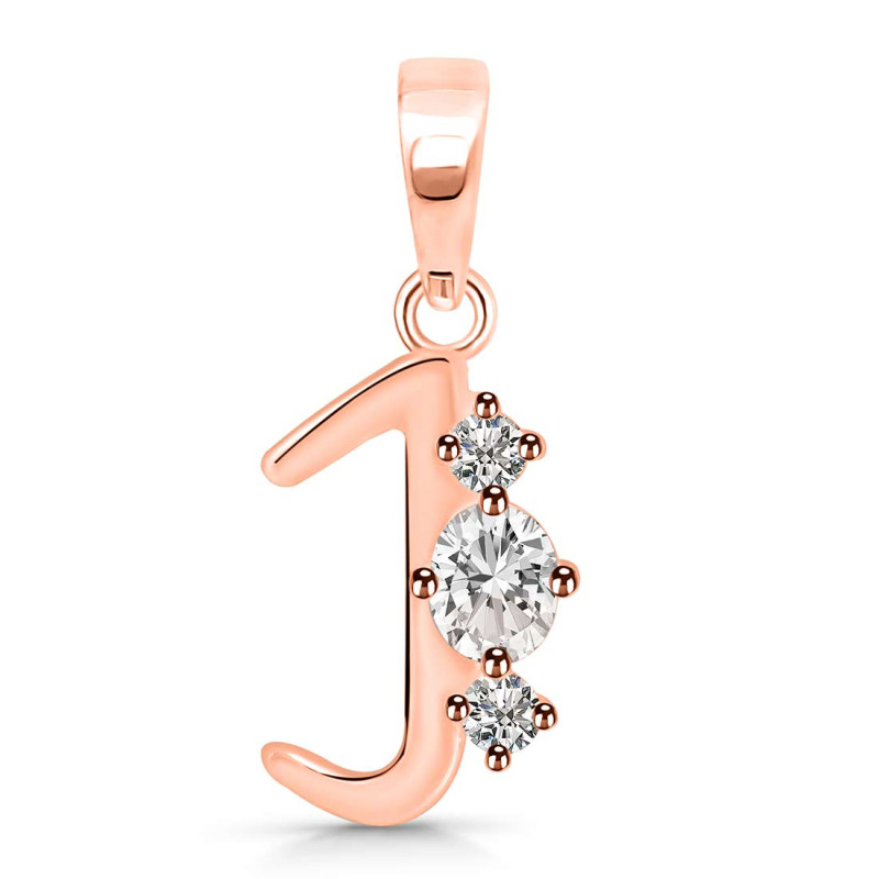 Cubic Zirconia Alphabet J Pendant CUZ-RDA-62.