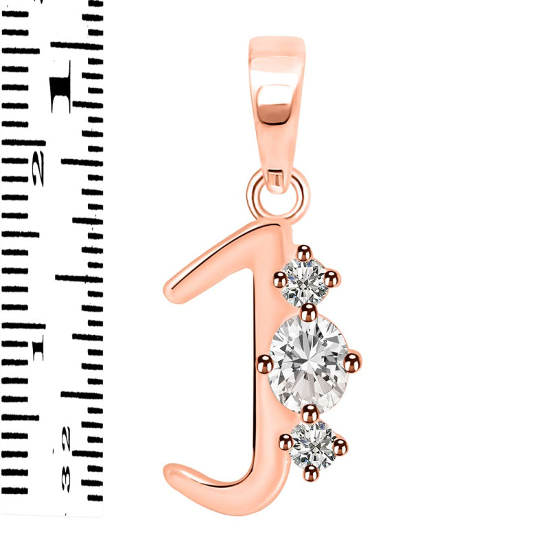 Cubic Zirconia Alphabet J Pendant CUZ-RDA-62.