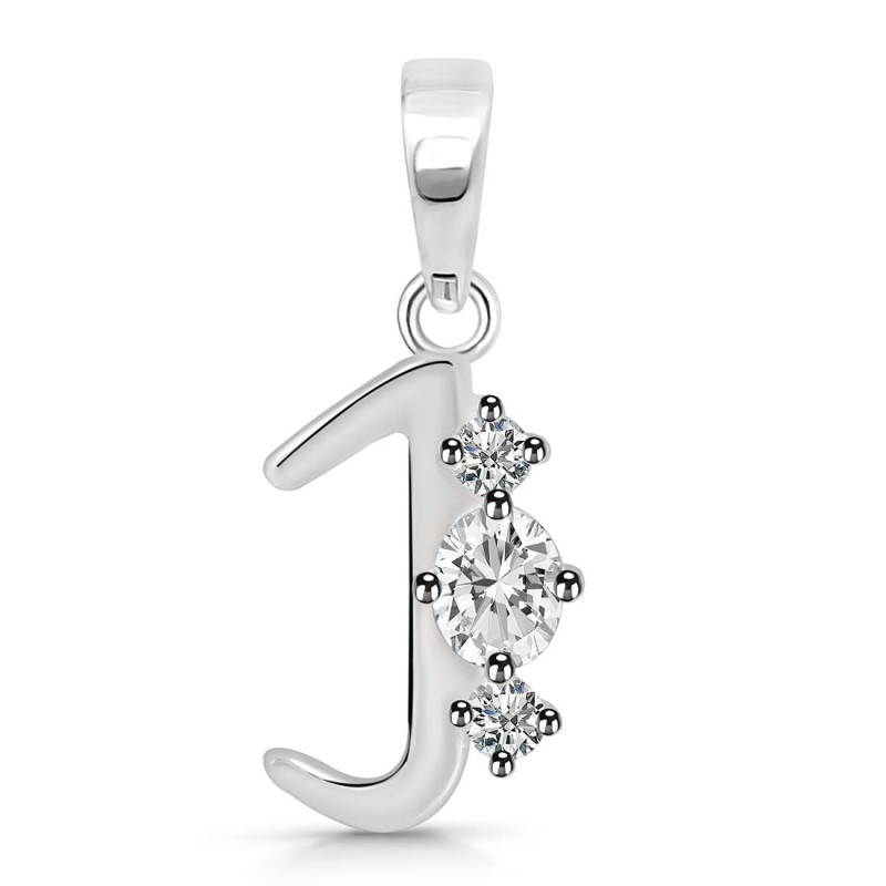 Cubic Zirconia Alphabet J Pendant CUZ-RDA-62.
