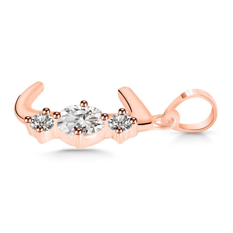 Cubic Zirconia Alphabet J Pendant CUZ-RDA-62.