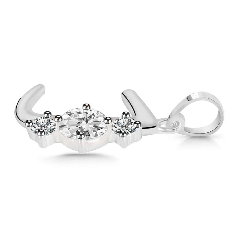 Cubic Zirconia Alphabet J Pendant