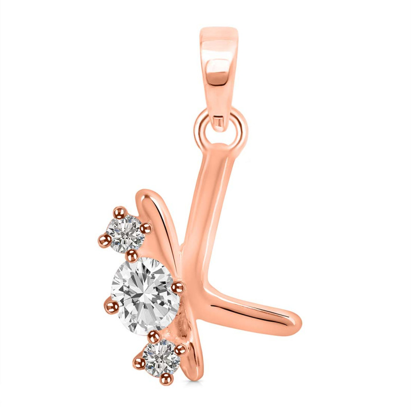 Cubic Zirconia Alphabet K Pendant CUZ-RDA-63.