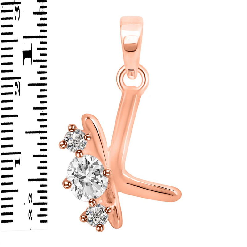 Cubic Zirconia Alphabet K Pendant CUZ-RDA-63.