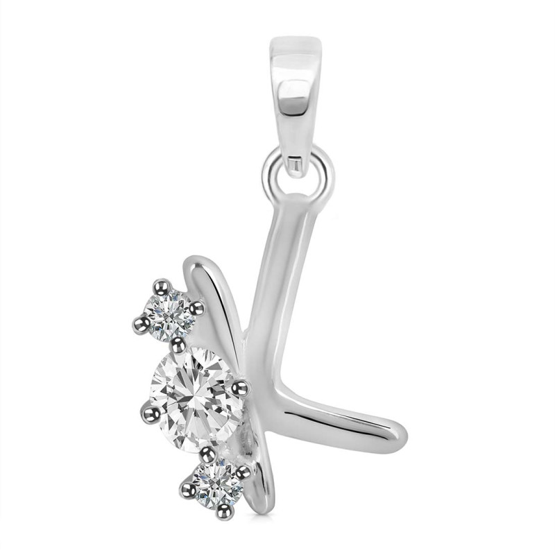 Cubic Zirconia Alphabet K Pendant CUZ-RDA-63.