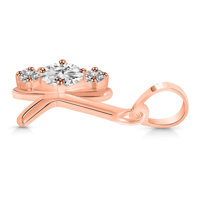 Cubic Zirconia Alphabet K Pendant CUZ-RDA-63.