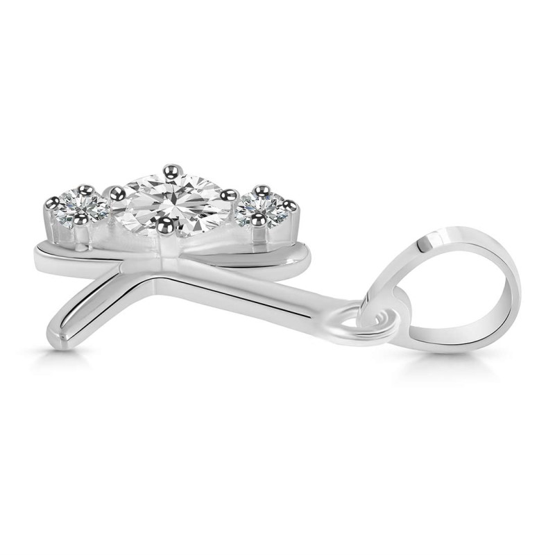 Cubic Zirconia Alphabet K Pendant