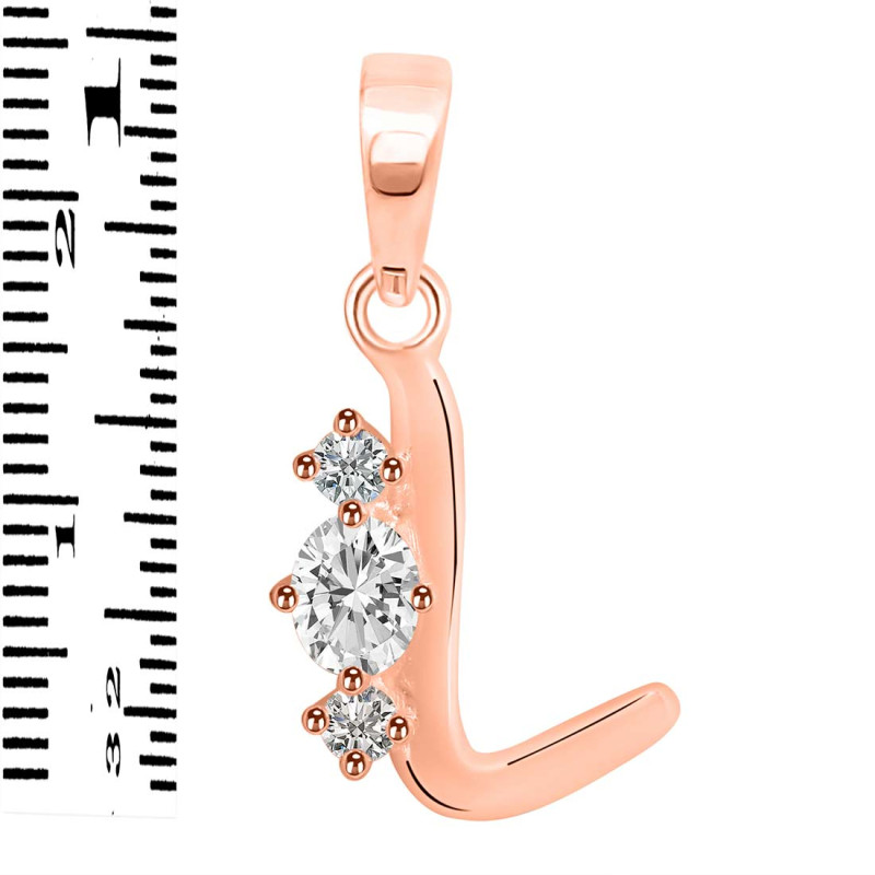 Cubic Zirconia Alphabet L Pendant CUZ-RDA-64.