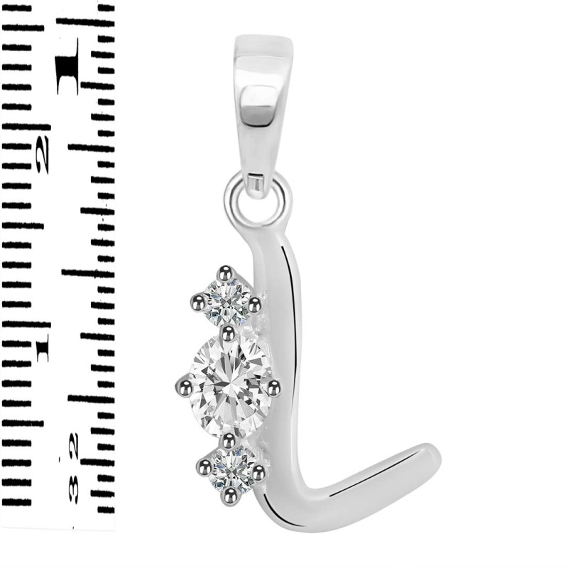 Cubic Zirconia Alphabet L Pendant CUZ-RDA-64.