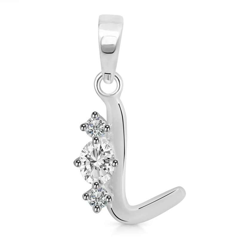 Cubic Zirconia Alphabet L Pendant CUZ-RDA-64.