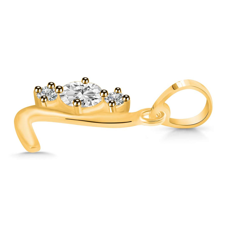 Cubic Zirconia Alphabet L Pendant CUZ-RDA-64.