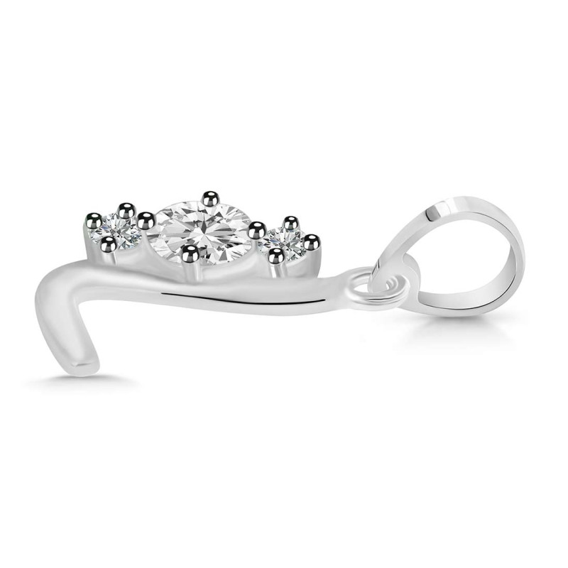 Cubic Zirconia Alphabet L Pendant