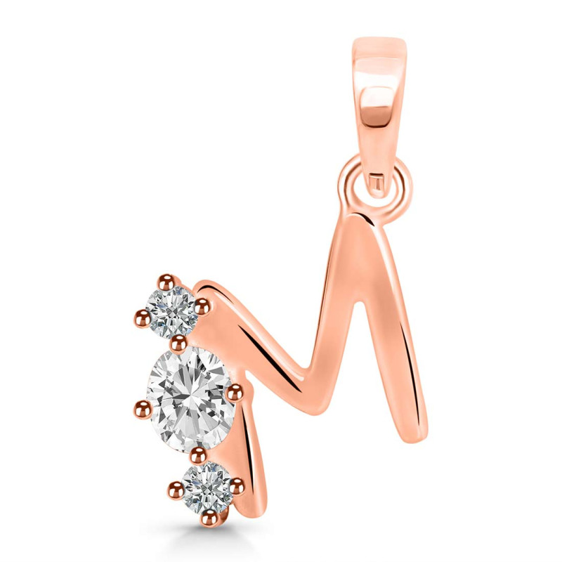 Cubic Zirconia Alphabet M Pendant CUZ-RDA-65.