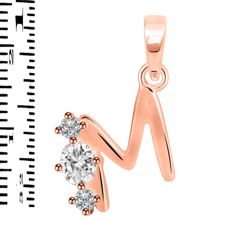 Cubic Zirconia Alphabet M Pendant CUZ-RDA-65.