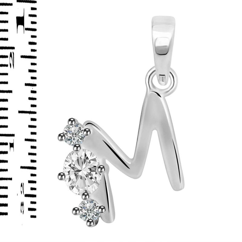 Cubic Zirconia Alphabet M Pendant CUZ-RDA-65.