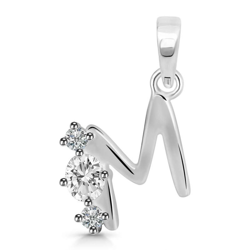 Cubic Zirconia Alphabet M Pendant CUZ-RDA-65.