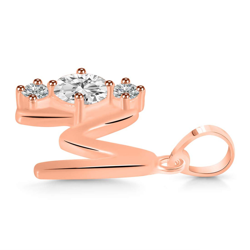 Cubic Zirconia Alphabet M Pendant CUZ-RDA-65.