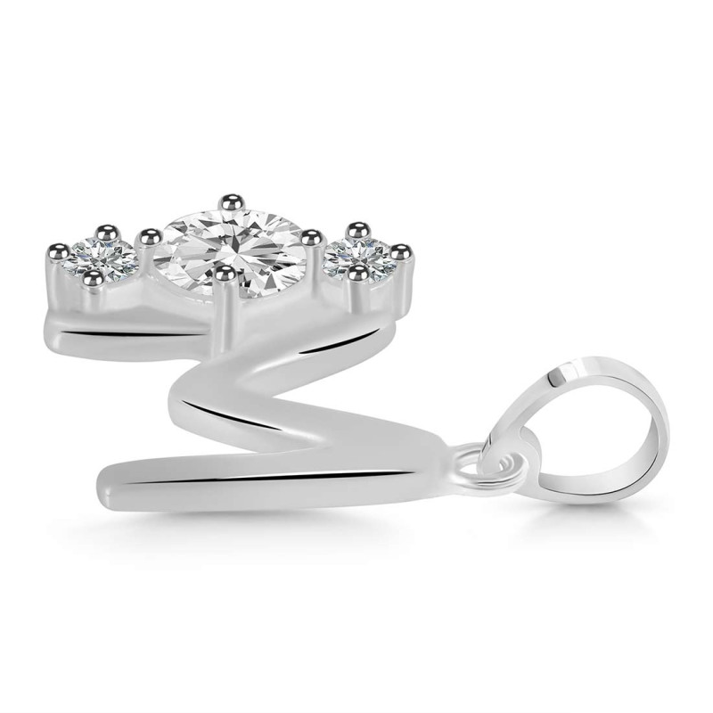 Cubic Zirconia Alphabet M Pendant