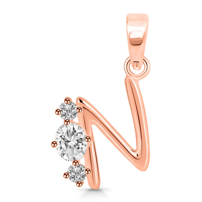 Cubic Zirconia Alphabet N Pendant CUZ-RDA-66.
