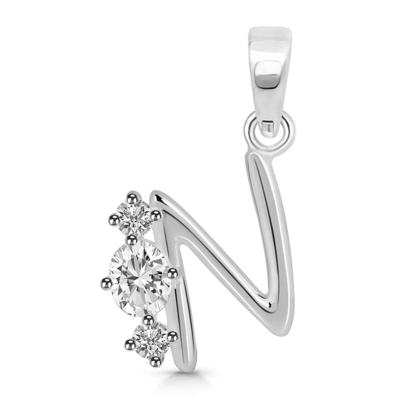 Cubic Zirconia Alphabet N Pendant CUZ-RDA-66.