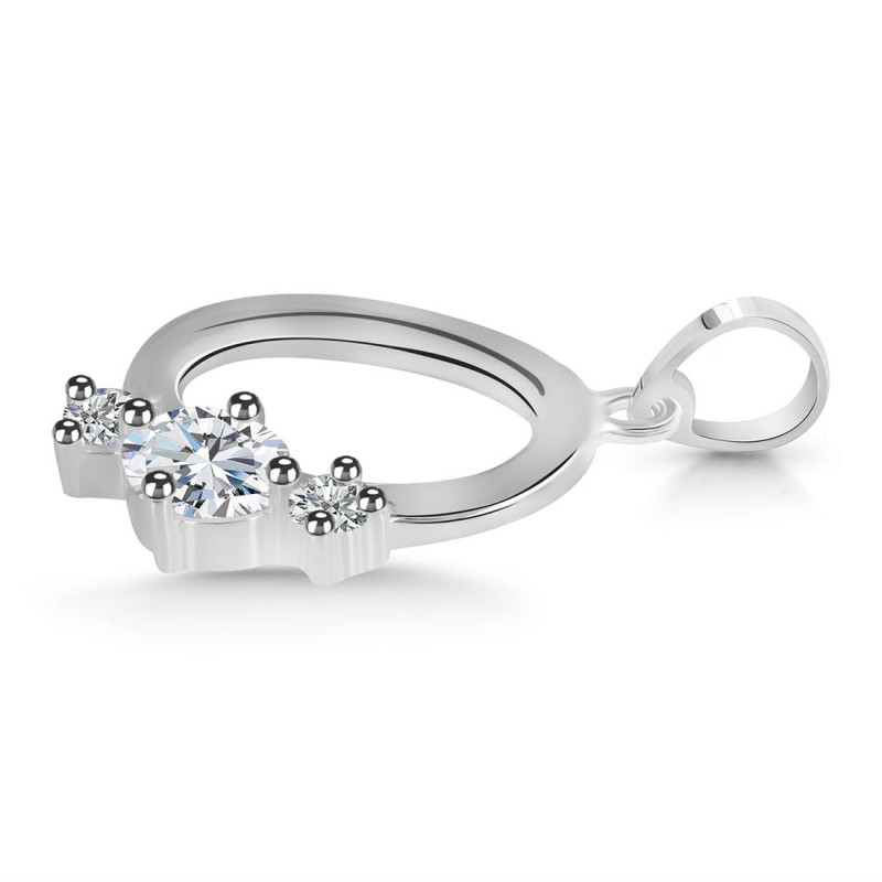Cubic Zirconia Alphabet O Pendant