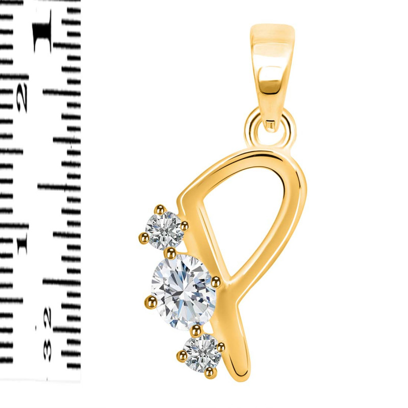 Cubic Zirconia Alphabet P Pendant CUZ-RDA-68.