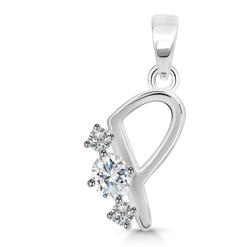 Cubic Zirconia Alphabet P Pendant CUZ-RDA-68.