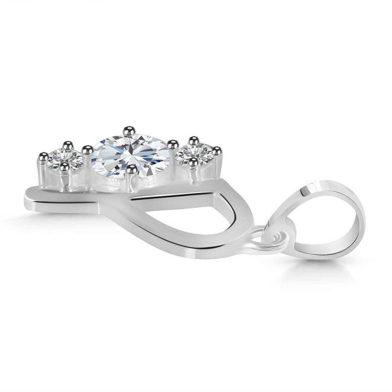 Cubic Zirconia Alphabet P Pendant