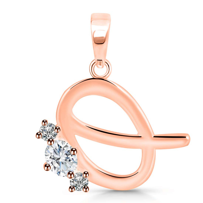 Cubic Zirconia Alphabet Q Pendant CUZ-RDA-69.