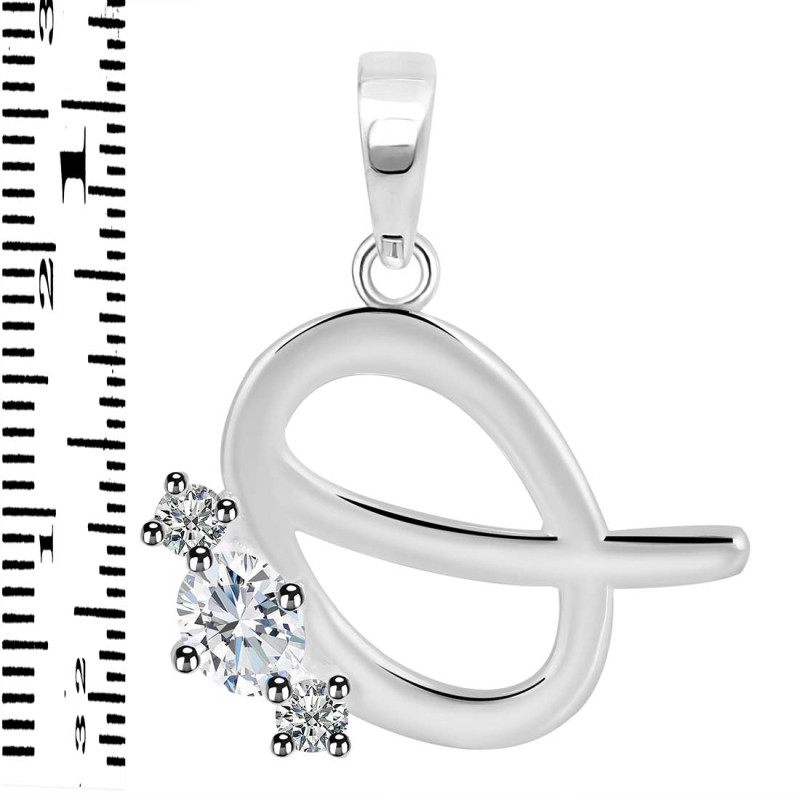 Cubic Zirconia Alphabet Q Pendant CUZ-RDA-69.