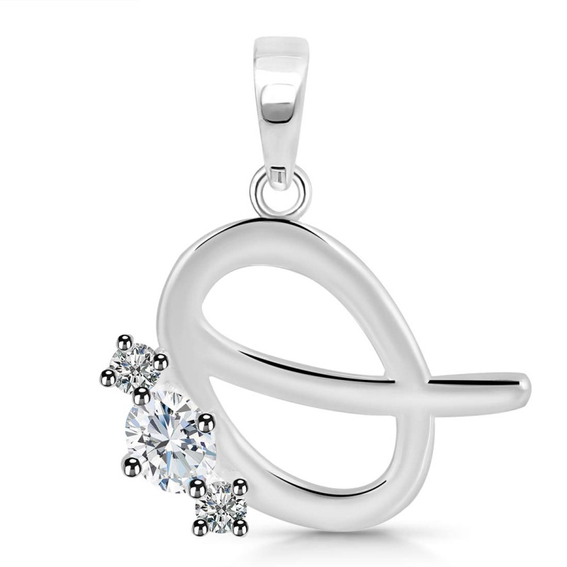Cubic Zirconia Alphabet Q Pendant CUZ-RDA-69.