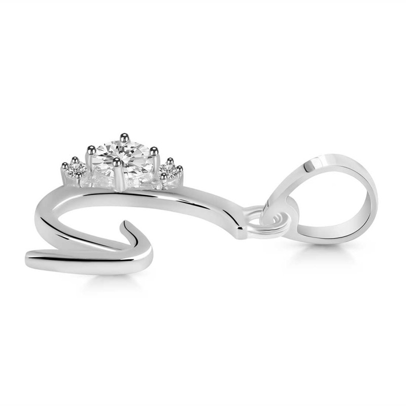 Cubic Zirconia Alphabet G Pendant