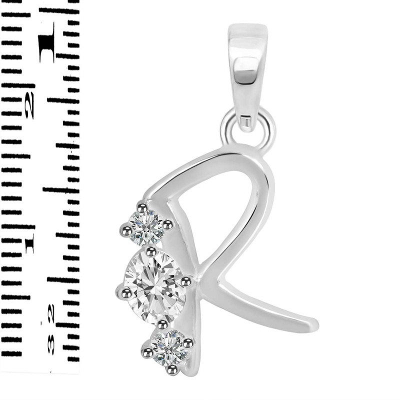 Cubic Zirconia Alphabet R Pendant CUZ-RDA-70.