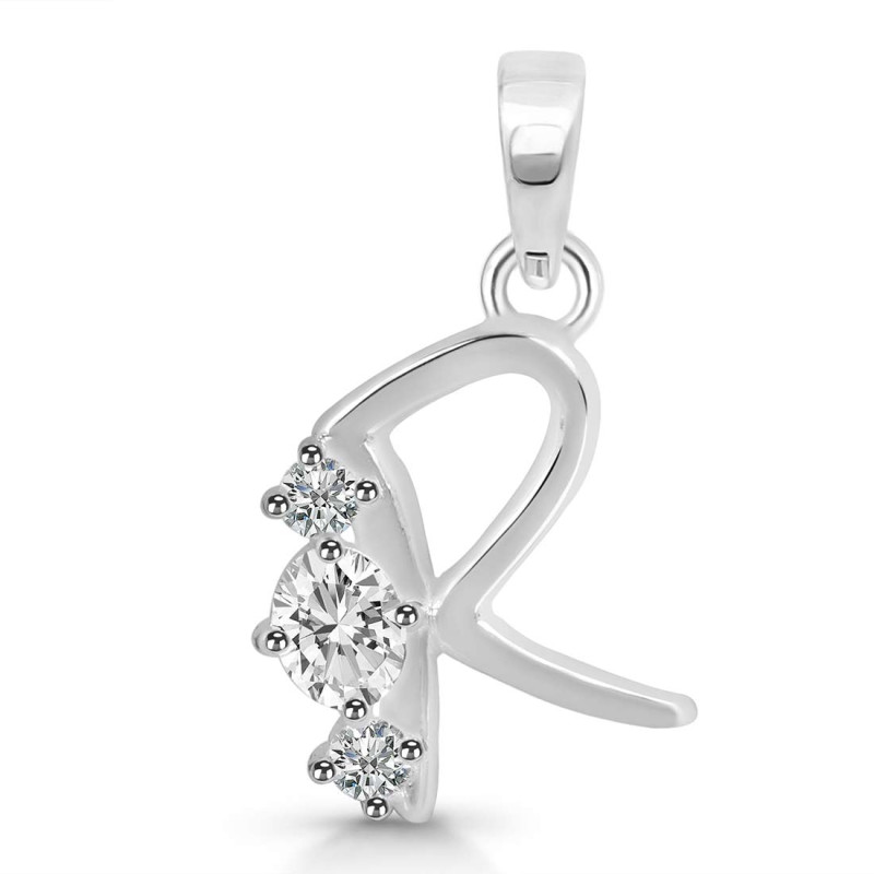 Cubic Zirconia Alphabet R Pendant CUZ-RDA-70.