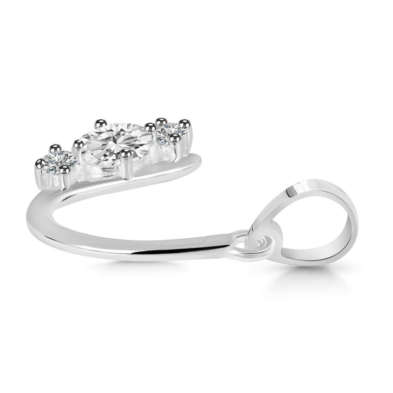 Cubic Zirconia Alphabet U Pendant