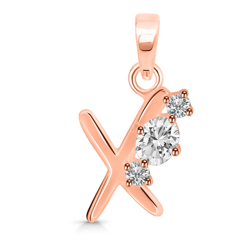 Cubic Zirconia Alphabet X Pendant CUZ-RDA-76.