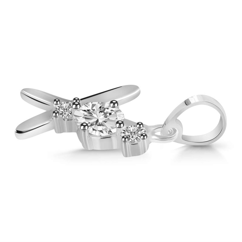 Cubic Zirconia Alphabet X Pendant