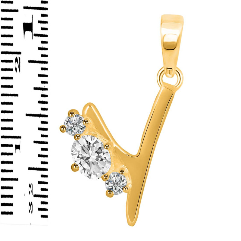 Cubic Zirconia Alphabet Y Pendant CUZ-RDA-77.