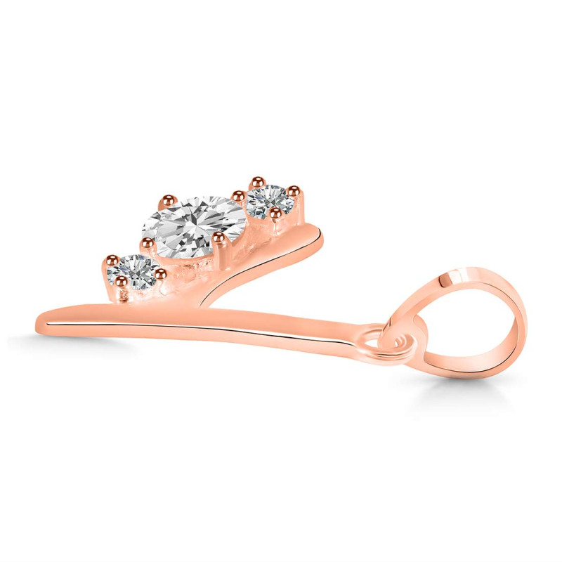Cubic Zirconia Alphabet Y Pendant CUZ-RDA-77.
