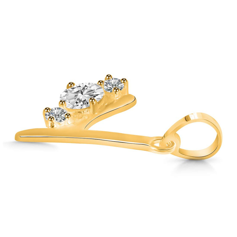 Cubic Zirconia Alphabet Y Pendant CUZ-RDA-77.