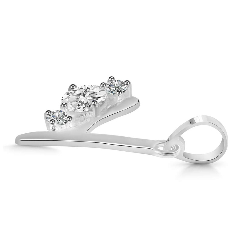 Cubic Zirconia Alphabet Y Pendant