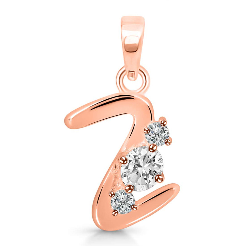 Cubic Zirconia Alphabet Z Pendant CUZ-RDA-78.