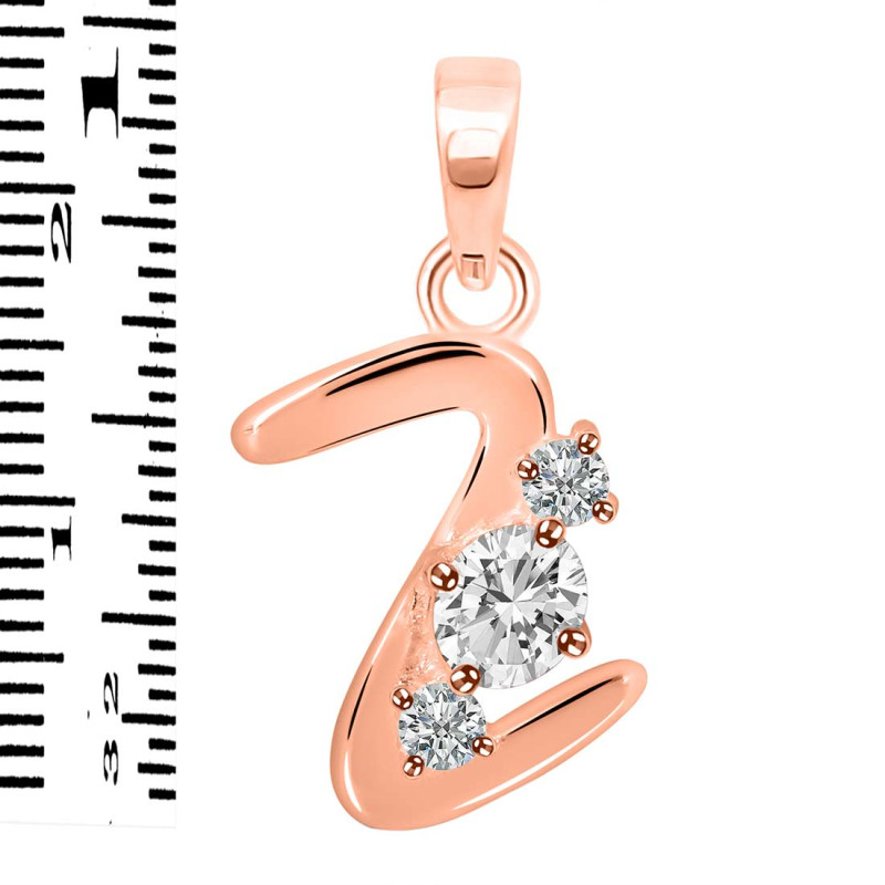 Cubic Zirconia Alphabet Z Pendant CUZ-RDA-78.
