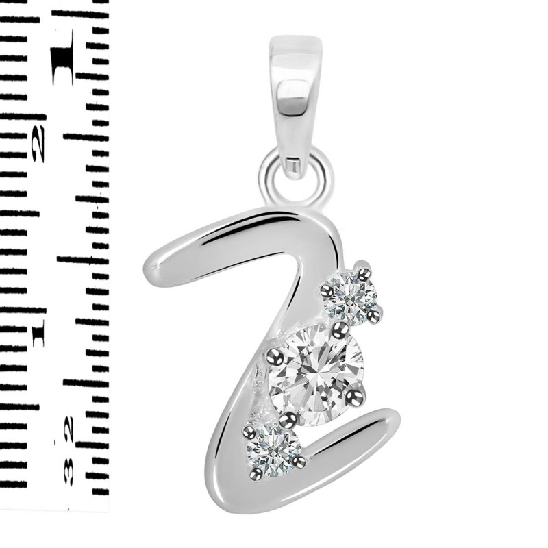 Cubic Zirconia Alphabet Z Pendant CUZ-RDA-78.